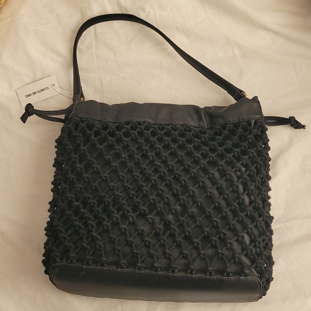 Black mesh netted shoulder bag. NEW!
